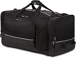 SWISSGEAR Apex Duffle Bag Travel and Gym Duffle Bag with Bungee-Cord System, Black Dobby, 28-Inch