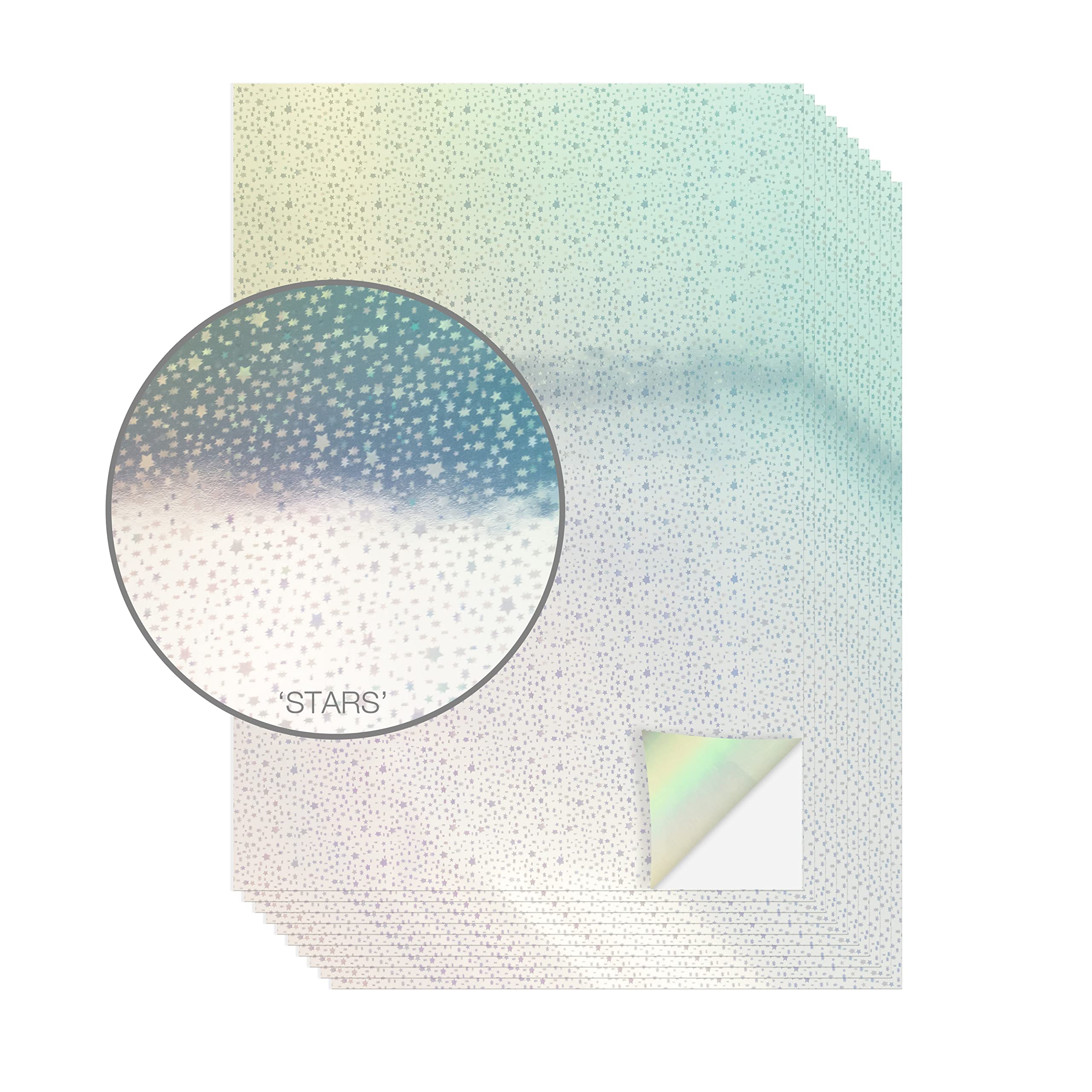 Evergreen Goods 10 Sheets A4 Holographic Silver Printable Vinyl, Inkjet & Laser Compatible, Waterproof, Glossy - Image 2