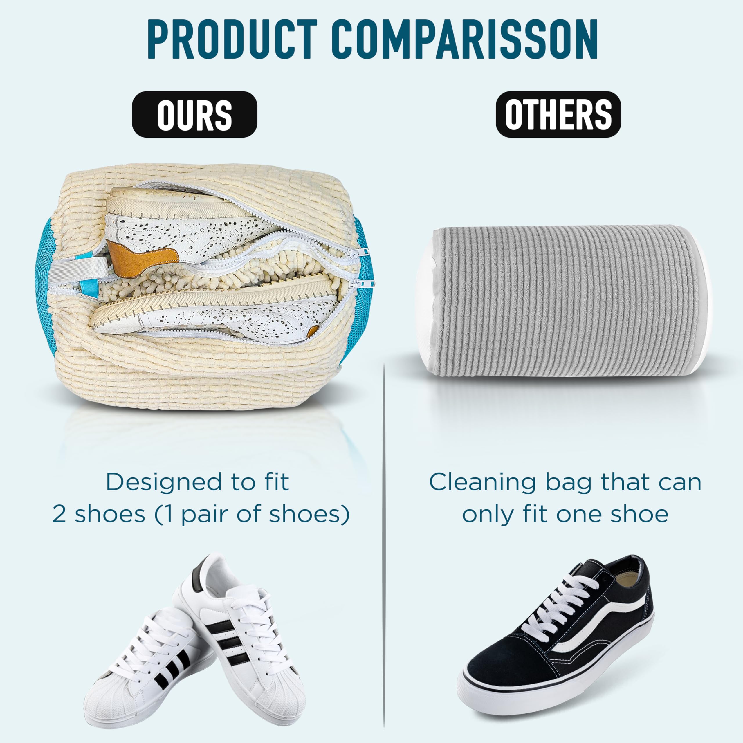 Traveler's Treasures Universal Shoe Washing Machine Bag for Washer and Dryer – Reusable Laundry Bag for All Shoe Types and Sizes
