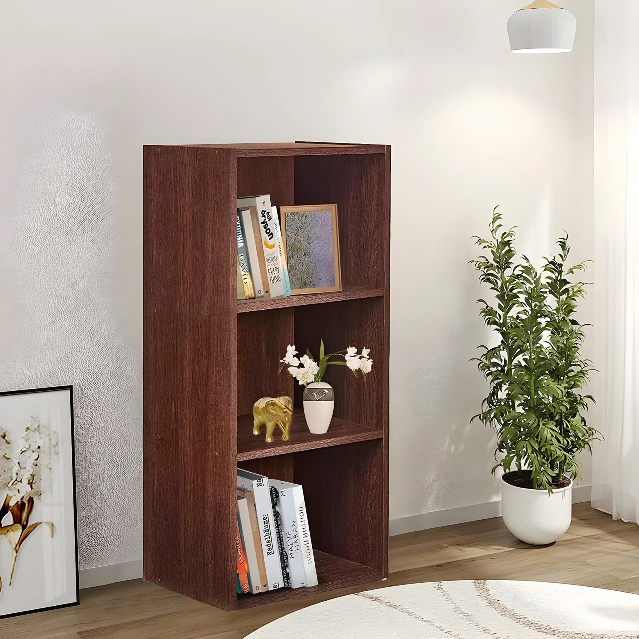 Kuber Industries Book Shelf|Wooden 4 Shelves Engineered Bookshelf|Storage Cabinet for Kitchen,Wall Shelf,D�cor shelf,30"X30",(Brown) (Pack of 5) (B0CVL8VNR7) Amazon Price History, Amazon Price Tracker