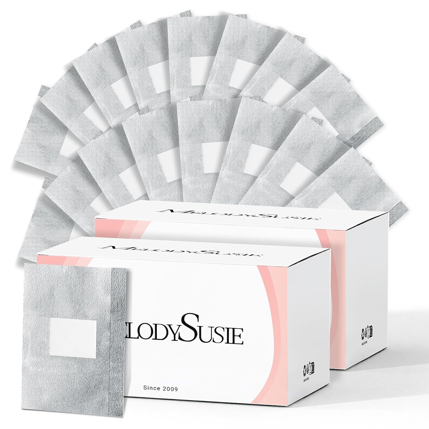 MelodySusie 400PCS Nail Foil Wraps for Gel Remover with Large Cotton Pads | Extra-Large Cotton Pads, Secure & Leak-Proof Seal, Easy to Use