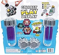 Vista 6 de MrBeast Lab Swarms Series 3, Serie Hyper Fusion, Paquete de 14 Micro Beasts Coleccionables, 14 Calcomanías Coleccionables y 4 Tapas de Fusión