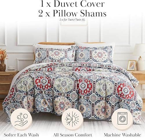 Miniatura 2 de Southshore Fine Living, Inc. Kilim Collection - Juego de funda de edredón de 2 piezas con una funda a juego, multicolor, individualindividual XL