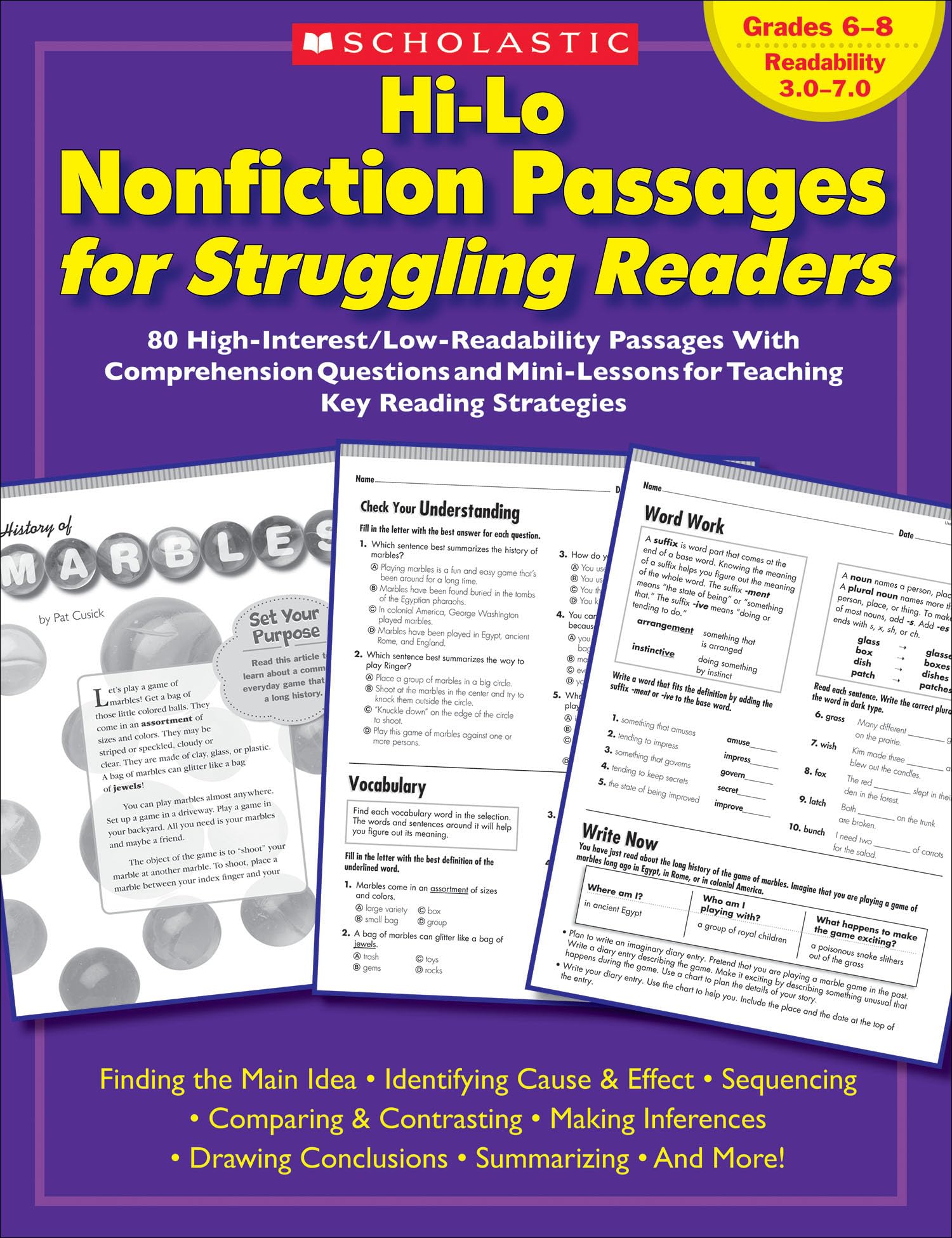 Hi-Lo Nonfiction Passages for Struggling Readers: Grades 6–8: 80 High-Interest/Low-Readability Passages With Comprehension Questions and Mini-Lessons for Teaching Key Reading Strategies: 9780439694988: Teaching Resources ... - Amazon.com