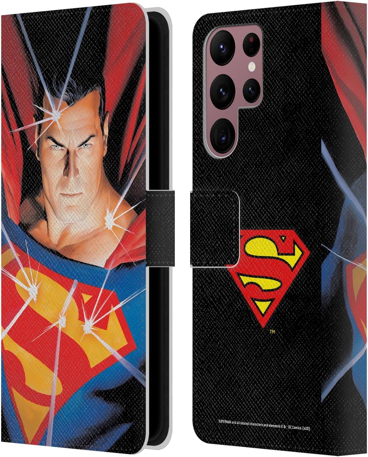 Head Case Designs Officially Licensed Superman DC Comics Alex Ross Mythology Famous Comic Book Covers Leather Wallet Case Compatible with Samsung Galaxy S22 Ultra 5G