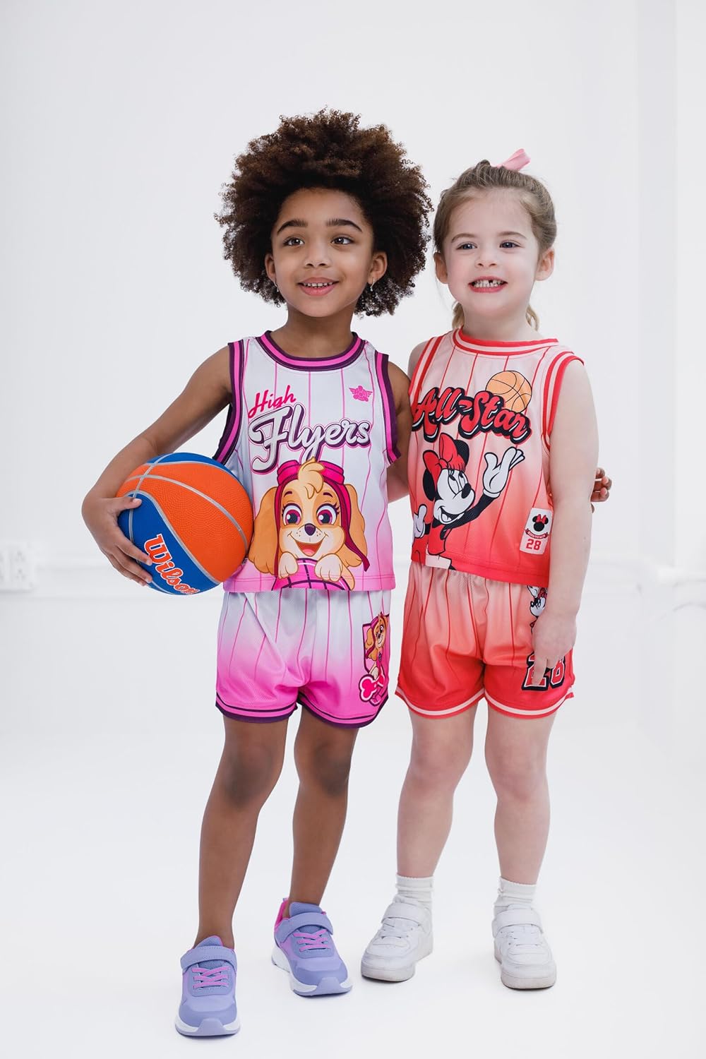 Paw Patrol Mesh Jersey Athletic Tank Top and Basketball Shorts Outfit Set Toddler to Big Kid Sizes (2T - 10-12)