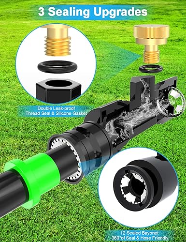 Miniatura 2 de Misters para patio exterior de 63 pies (63.0ft) + 21 boquillas de niebla de latón + un adaptador de latón (34 pulgadas) Sistema de refrigeración