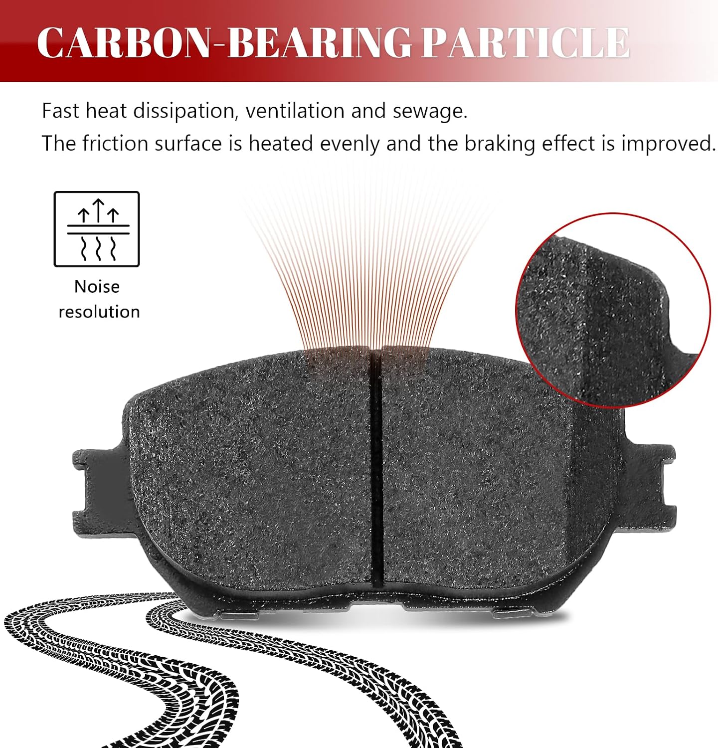 Front and Rear Ceramic Disc Brake Pads Set Replacement for Toyota Camry 2002 2003 2004 2005 2006