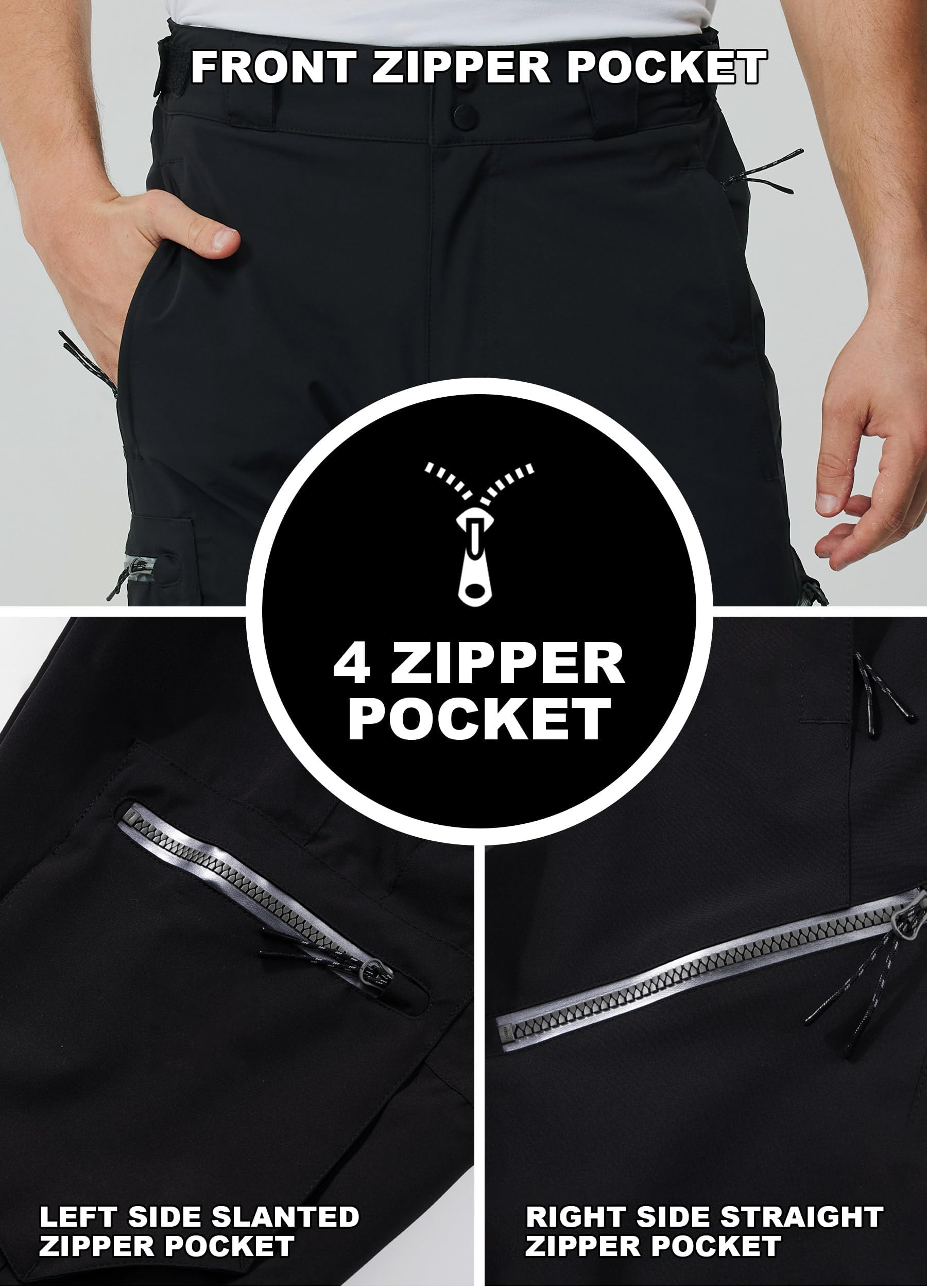 ATLASLAVA Hose Herren Wanderhose Wasserdicht Trekkinghose Atmungsaktiv Outdoorhose Männer zum Outdoor-Aktivitäten und Außenarbeiten S-XXL