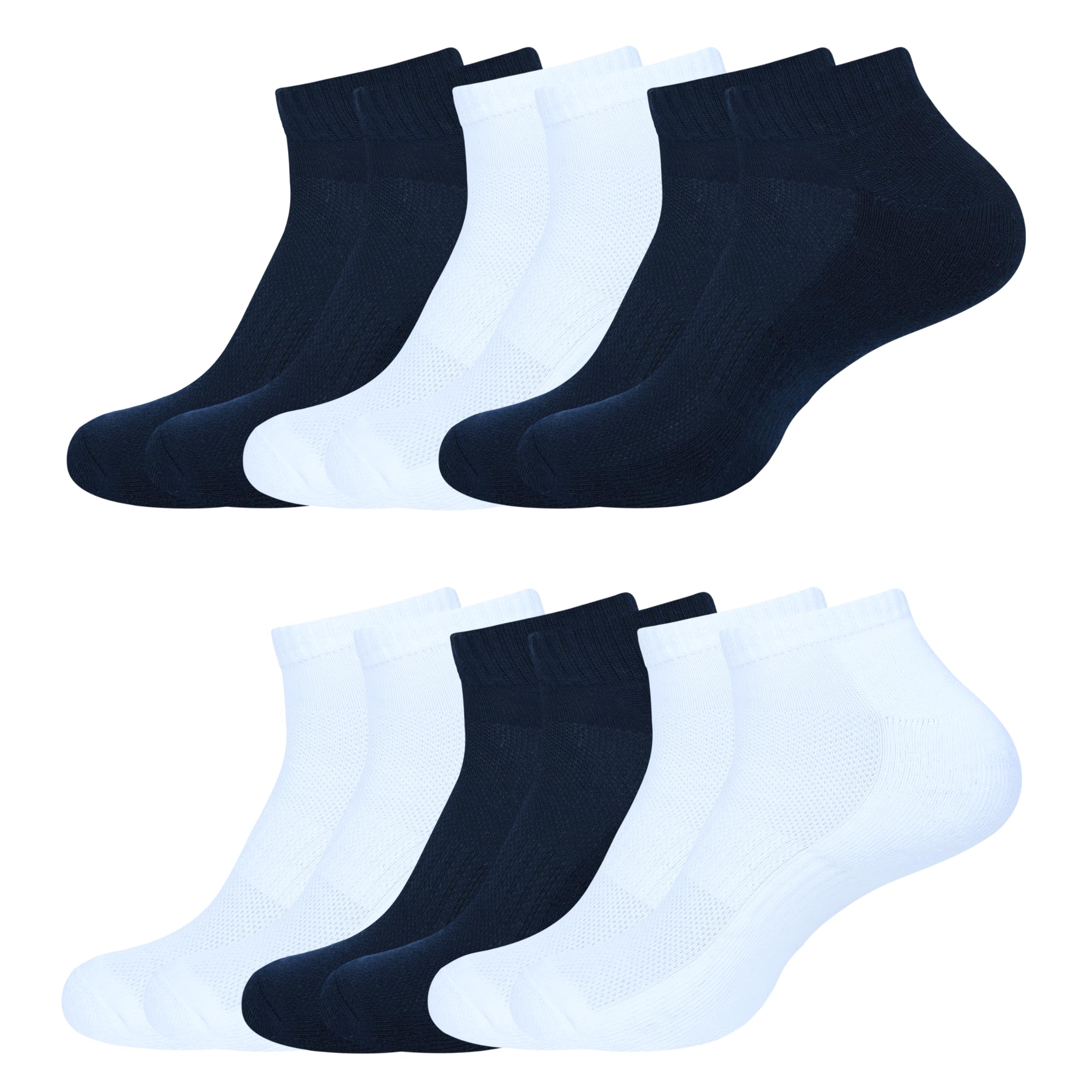 stylFRSH Womens Cushioned Ankle Socks, Low Cut Breathable Casual Super Soft, Multi Color Options Size 4-7, 6-9