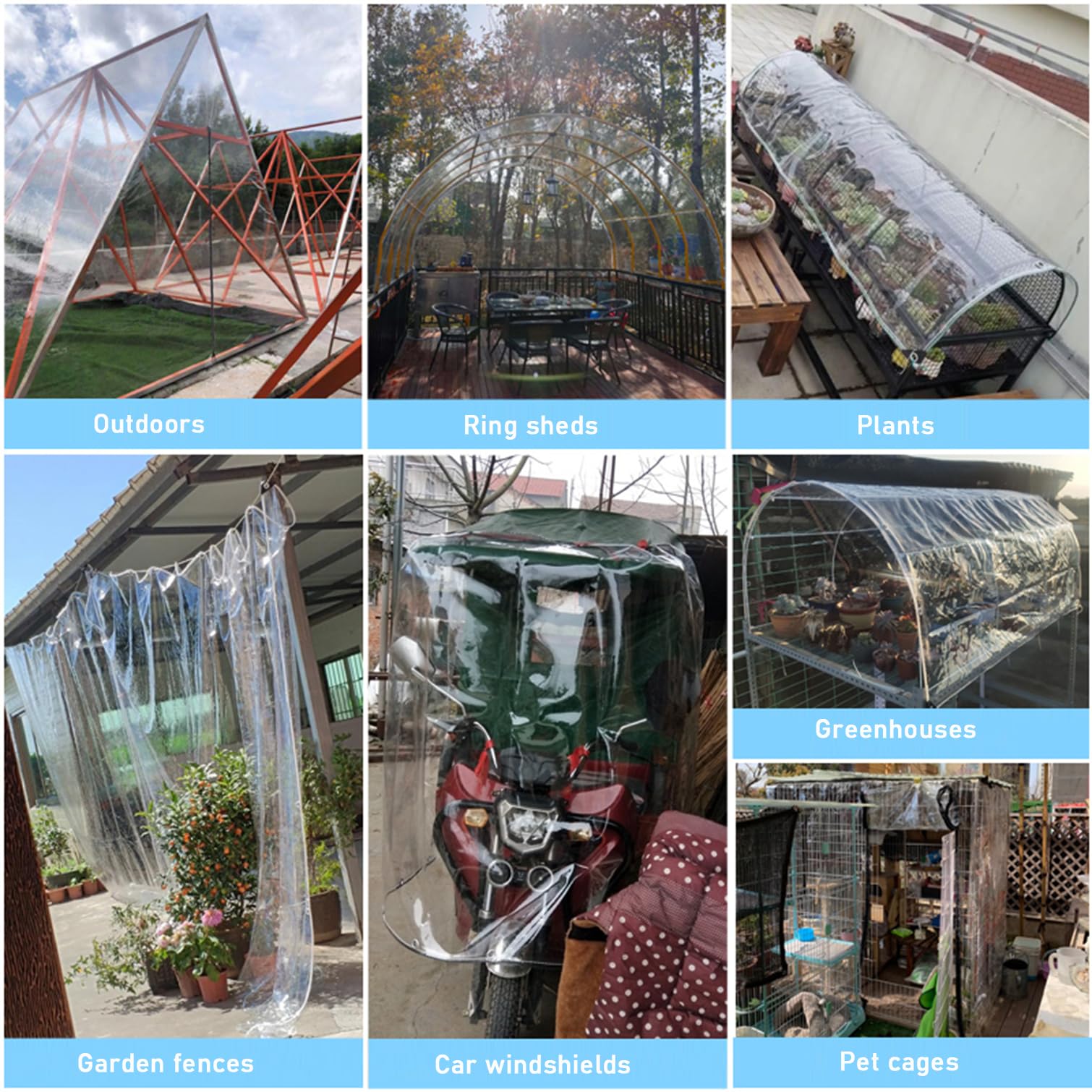 Telo impermeabile per esterni, 160 x 230 cm, in PVC, per pellicce da giardino, serra, resina UV, resistente agli strappi, pieghevole, con occhielli, personalizzabile, resistente alle intemperie