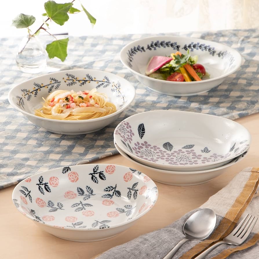 Amazon｜前畑 花柄 楕円パスタ皿セット BOUQUETS ブーケ 29529｜カレー