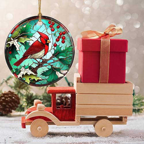 Miniatura 7 de Touber Adorno cardenal 2023, decoración de Navidad 2023, idea de regalo de vacaciones, recuerdo de reliquia, cerámica redonda, regalo de bolas,