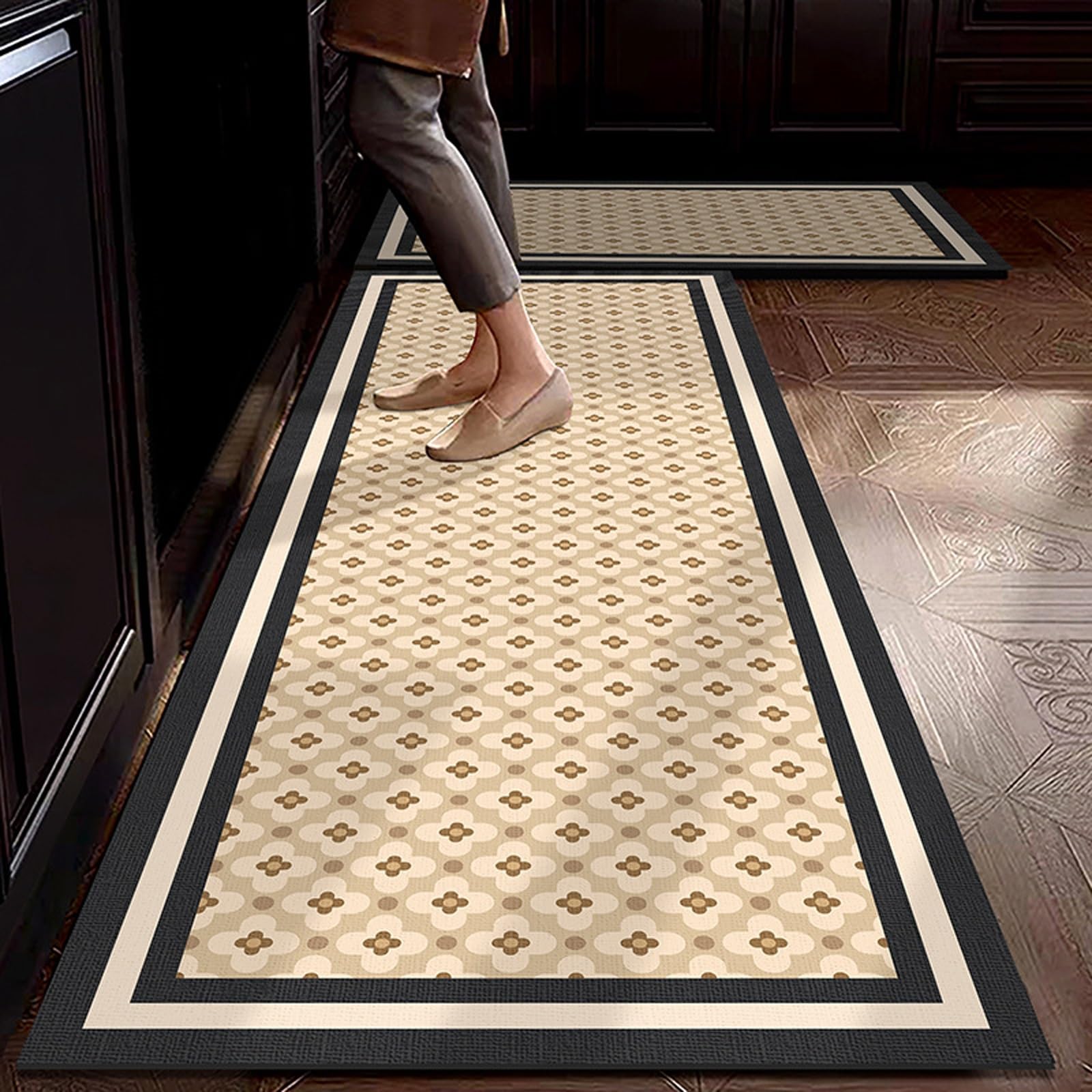 Tapis cuisine antidérapant évite les glissades et retient l'eau lot de 2