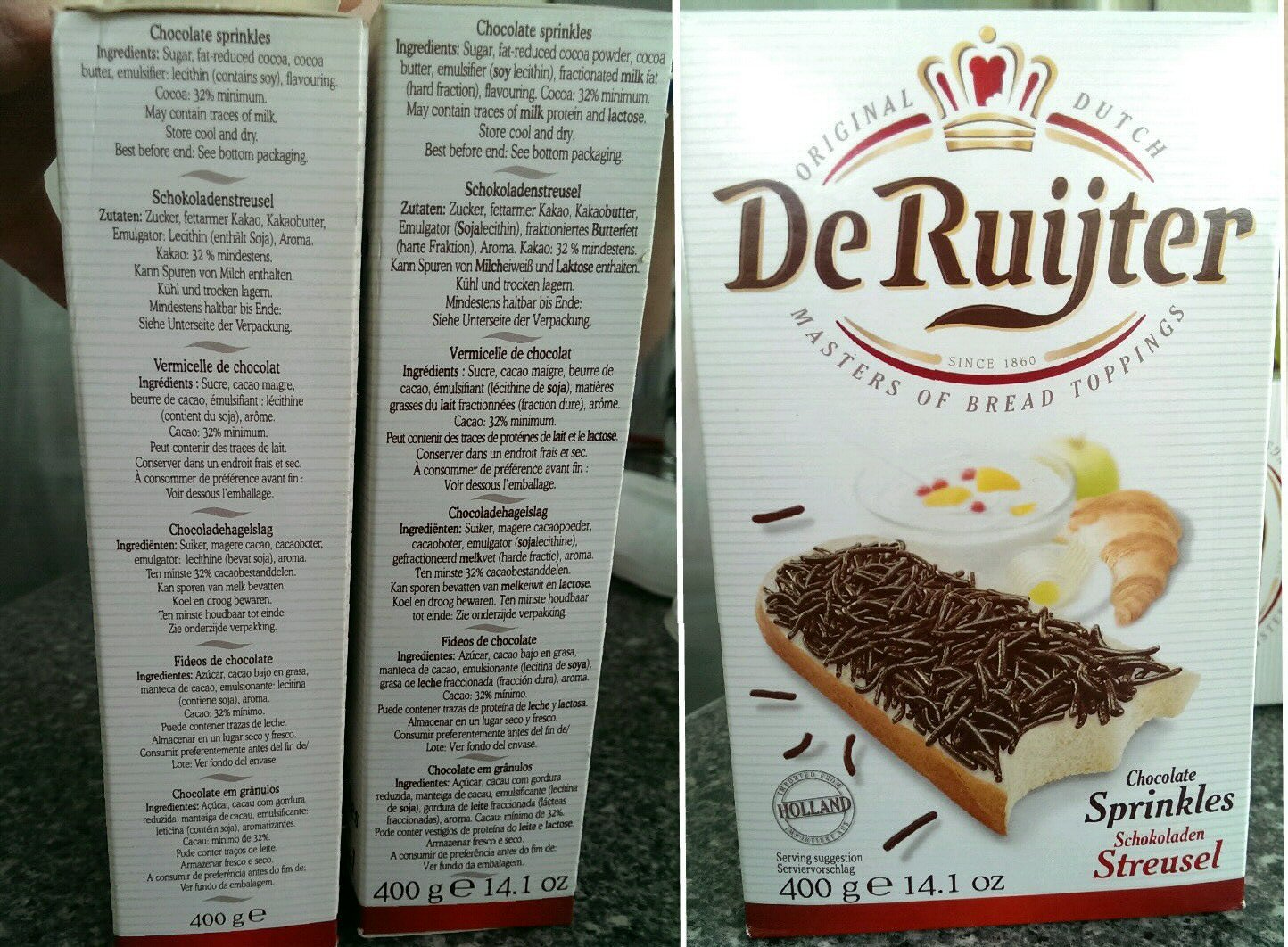 De Ruijter (Dark Chocolate Sprinkles)Schokoladen Streusel 4 Pack Grocery & Gourmet