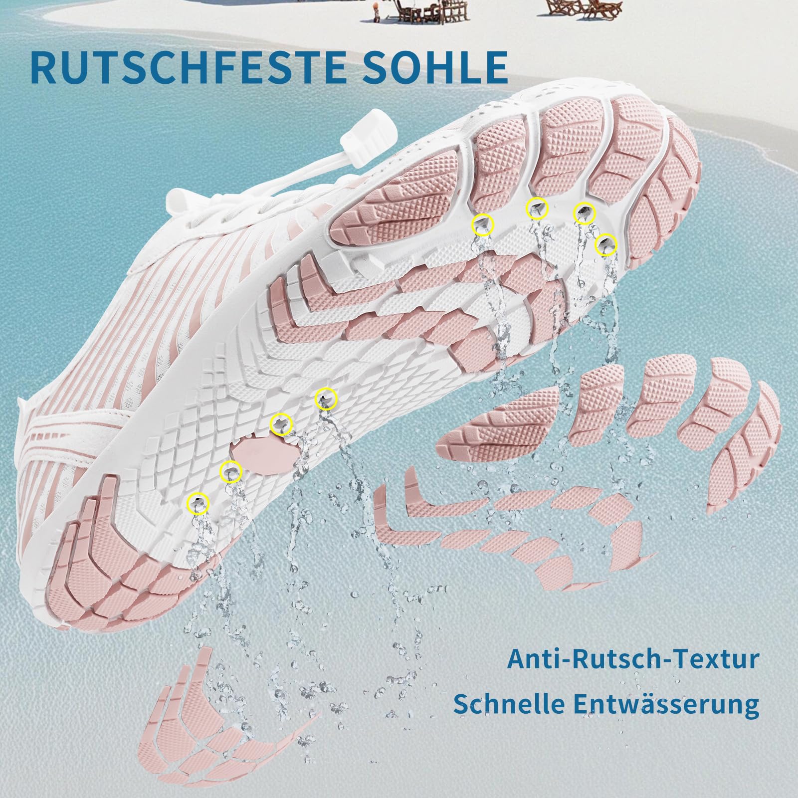 WateLves Zapatos Descalzos Todoterreno para Hombres Y Mujeres para Correr En El Agua para Nadar AcuáTicos Playa Transpirable Y Antideslizante