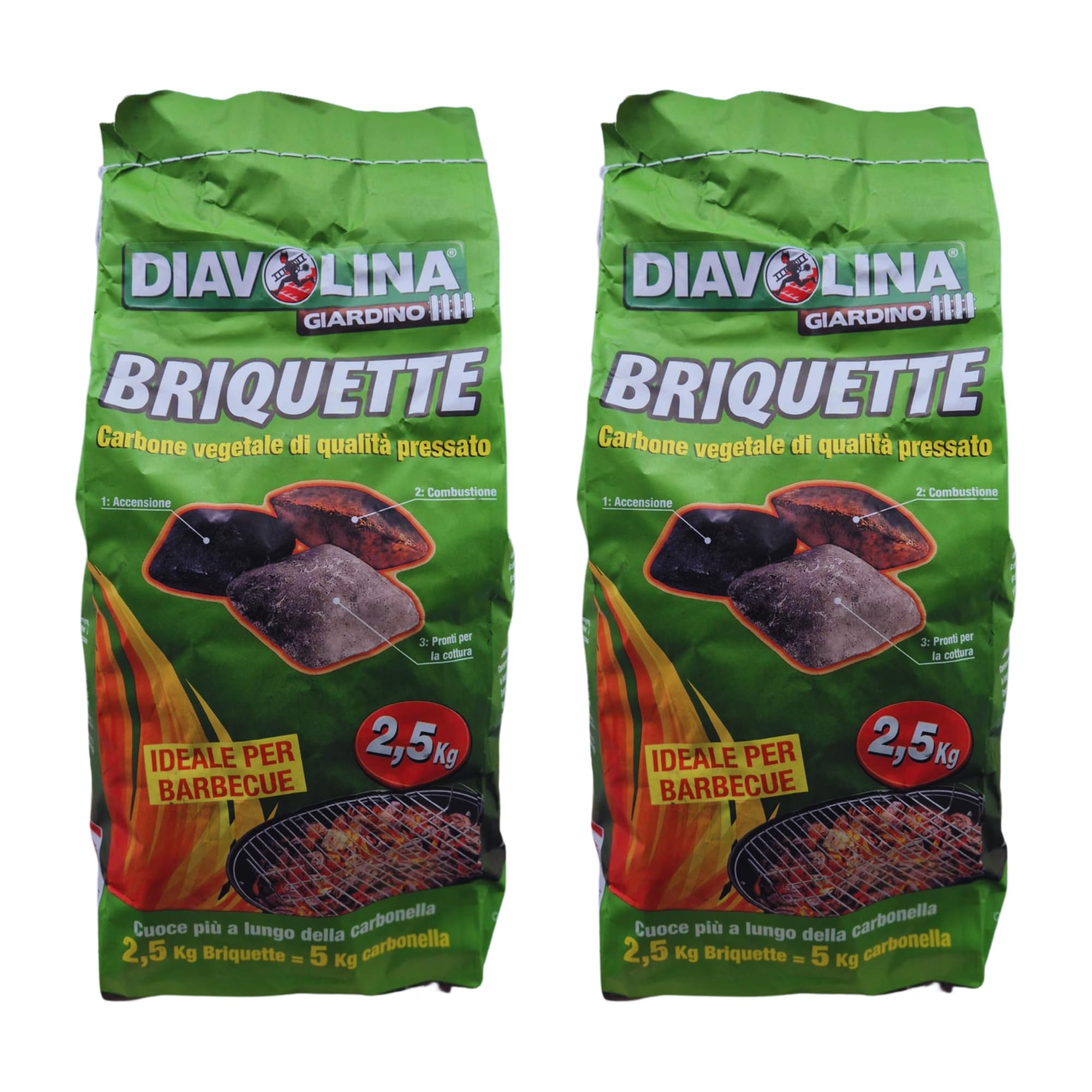 CARBONE VEGETALE Di Qualità Pressato in Bricchette Ideale Per Barbecue, 2,5 Kg. (4)