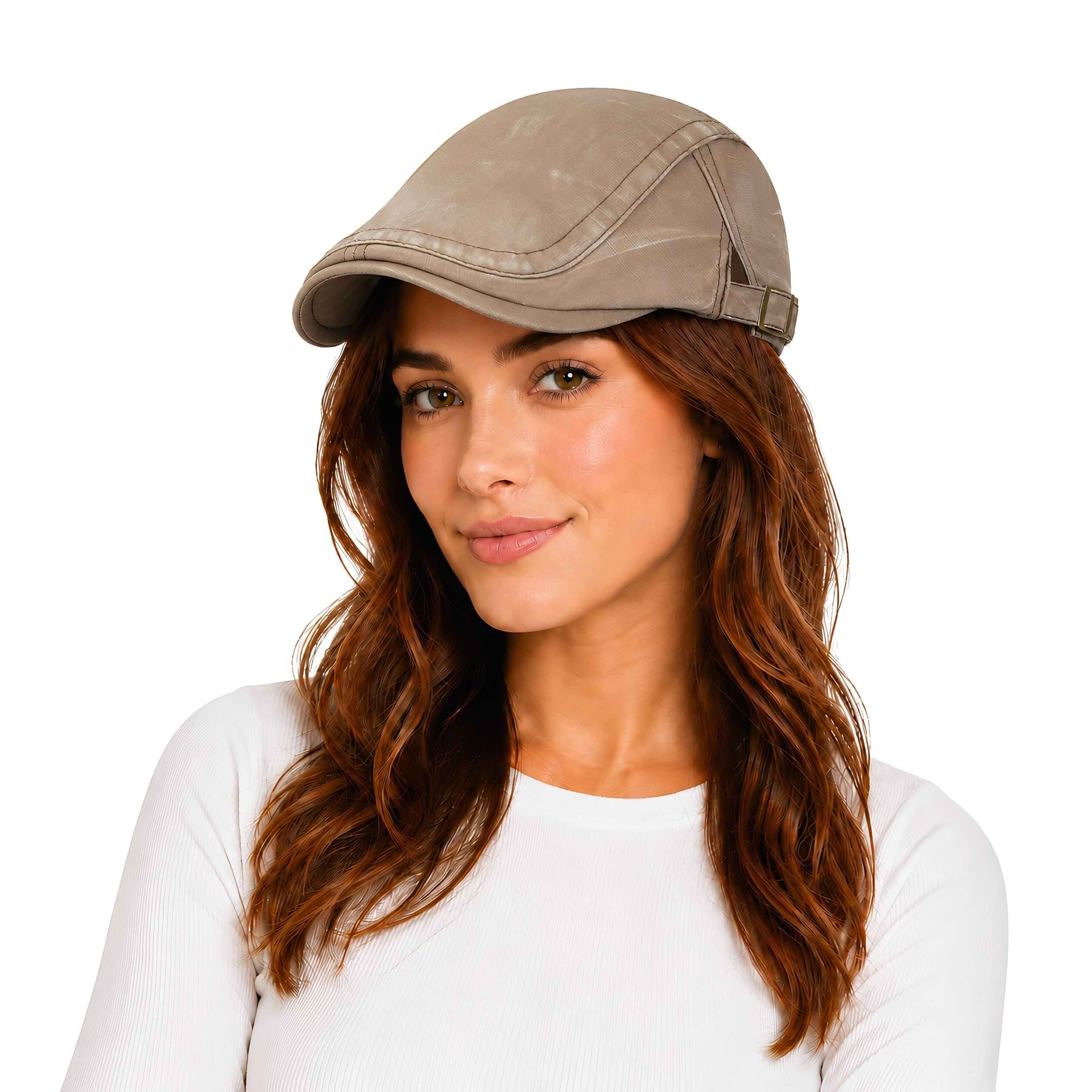 SEAUR Newsboy Hats for Women Cotton Ivy Flat Cap Adjustable Breathable Cabbie Gatsby Golf Hats Gatsby Irish Hat for Men