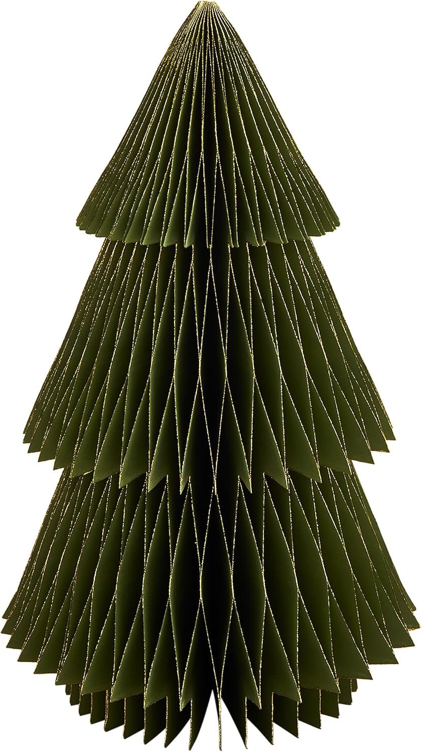 Mud Pie Green Handmade Paper Trees, Medium, 16" x 9" Dia