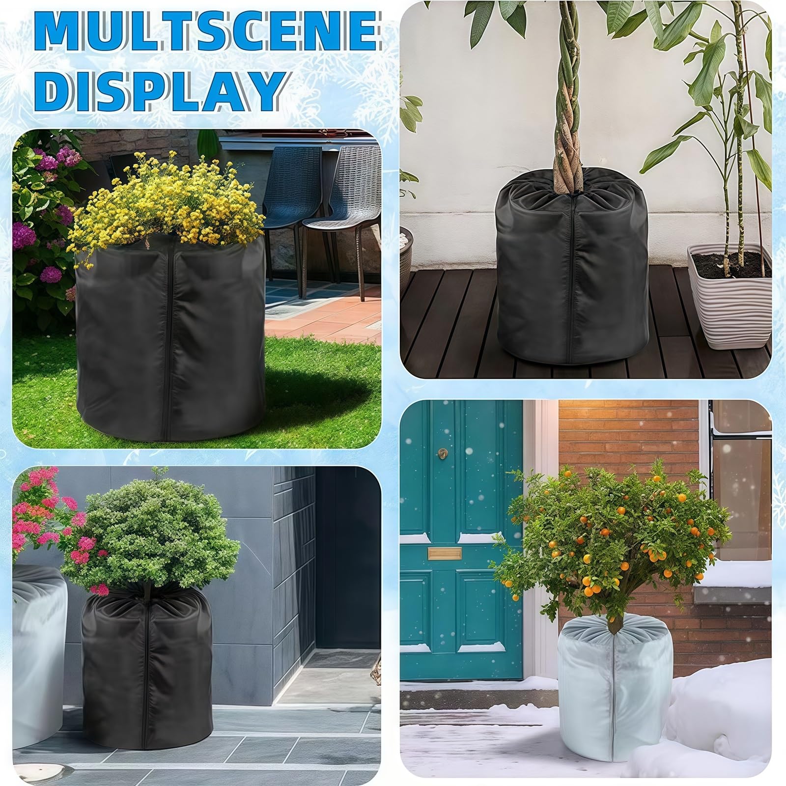 Funda térmica para plantas, funda protectora con cremallera y cordón, aislamiento para macetas para protección de temperatura