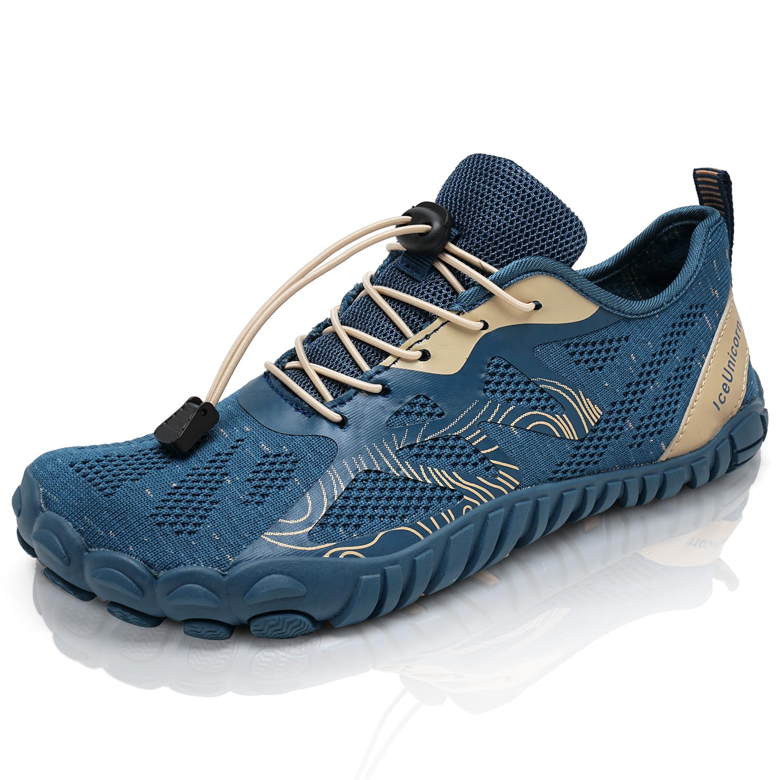 IceUnicorn Herren Damen Barfußschuhe Traillaufschuhe Fitnessschuhe Knit Minimalistische Breiter Zehenbox