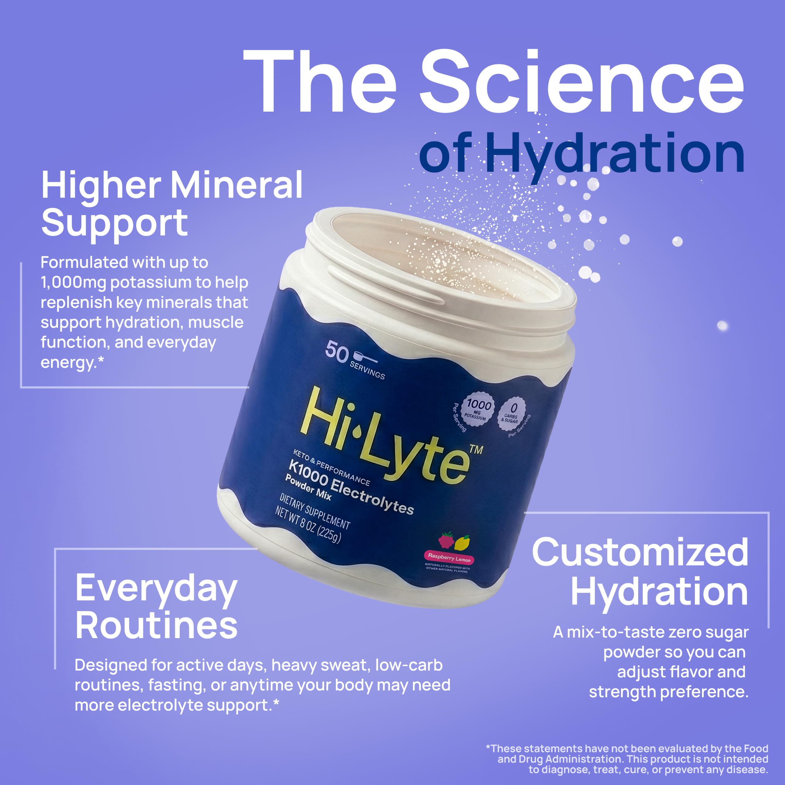 Hi-Lyte K1000 Keto Electrolyte Powder, Raspberry Lemon, 50 Servings — Amazon image 5