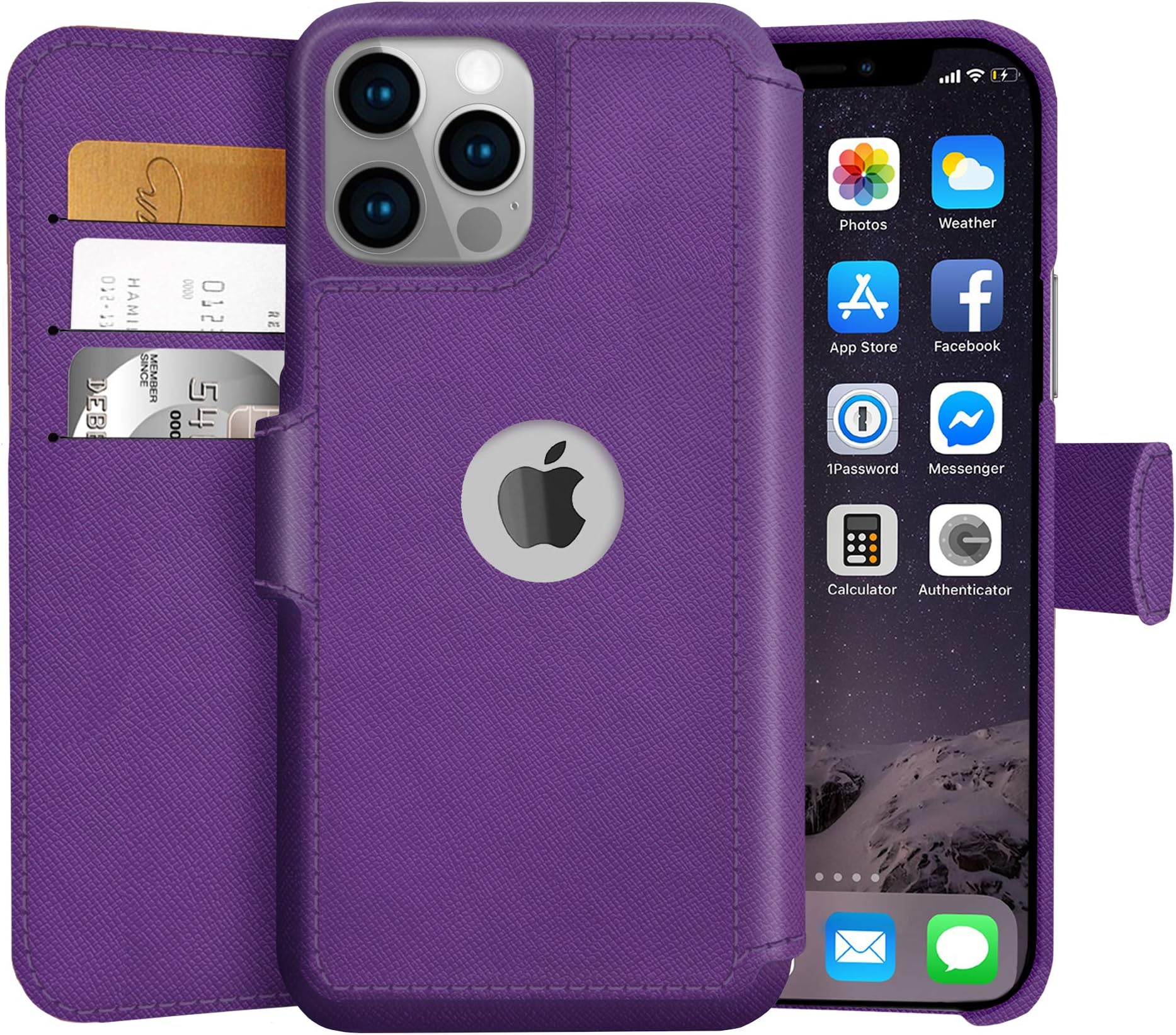 LUPA Legacy iPhone 11 Wallet Case for Women and Men - Case with Card Holder - [Slim + Durable] - Faux Leather -Flip Cell Phone case- i Phone 11 Purse Cases - Folio Cover - Purple
