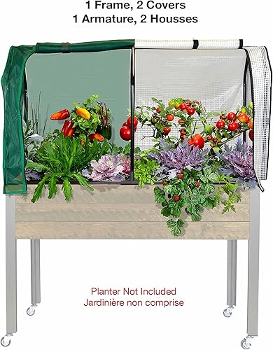 Miniatura 8 de CedarCraft Combo de cubierta de invernadero y insectos, 21 pulgadas de ancho x 47 pulgadas de largo x 24 pulgadas de alto. Proporciona el microclima