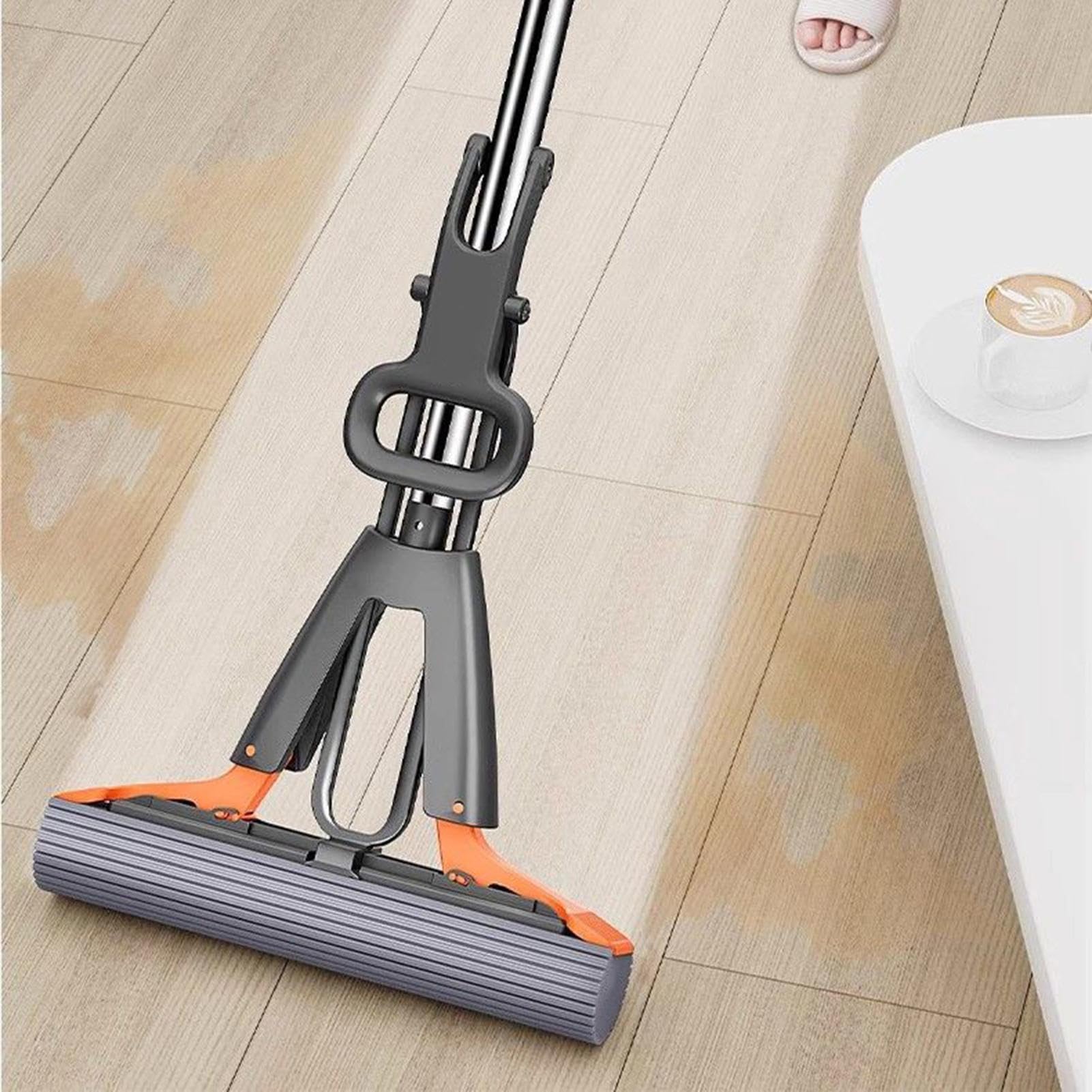 Mopa | con Cabezal de fregona reemplazable | Mopa de Cocina Absorbente | para limpieza de suelos, elimina la grasa, manchas de agua, azulejos, laminado, baño, garaje, dormitorio