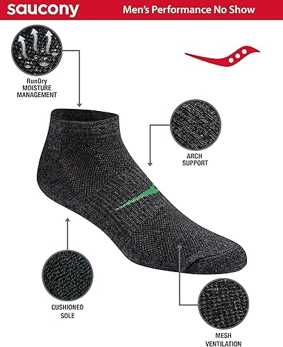 Miniatura 7 de Saucony Paquete múltiple de malla para hombre ajuste cómodo calcetines que no se muestran