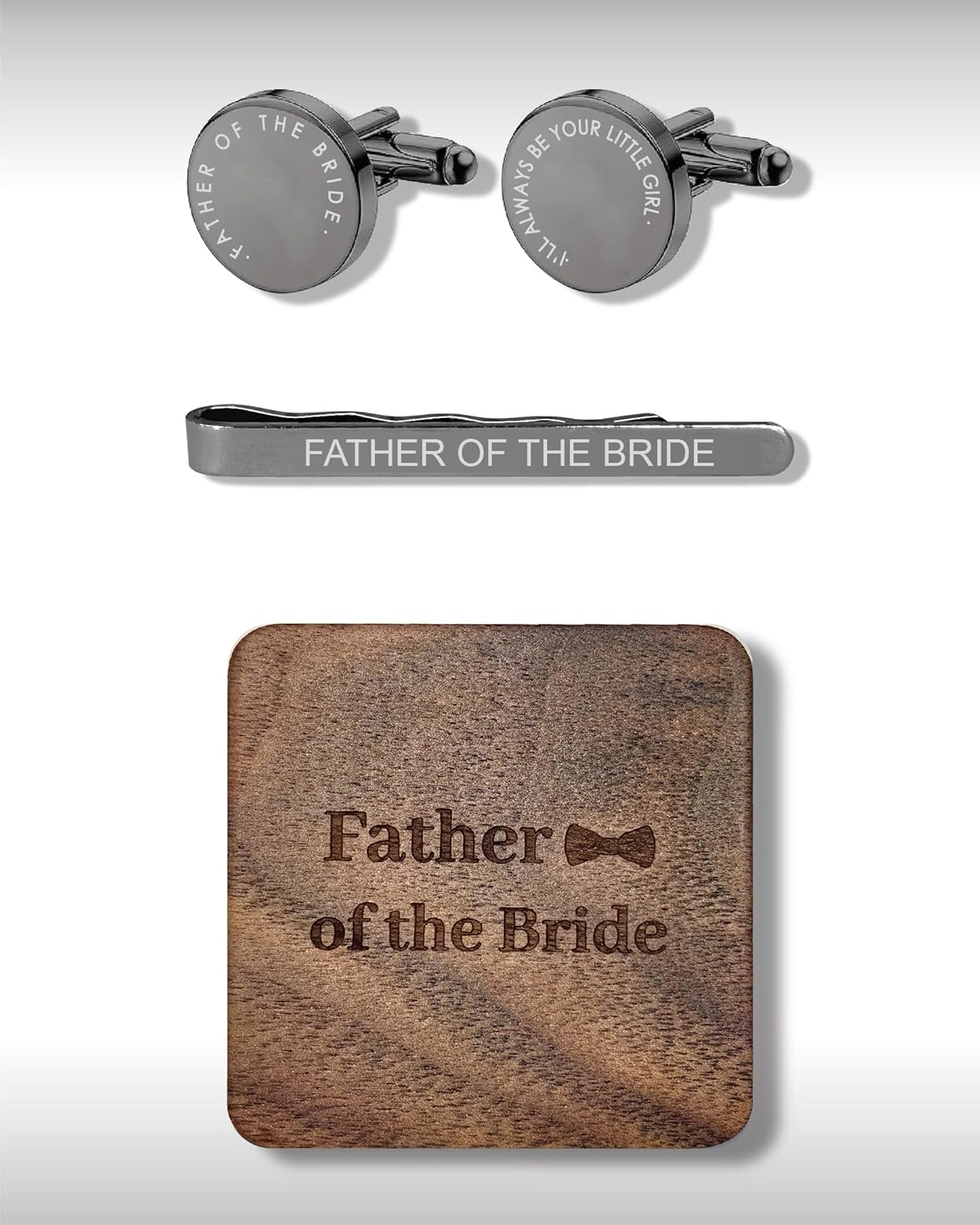 Mens Cufflinks and Tie Clip - Gifts for Husband from Wife - Anniversary, Birthday Gifts for Husband