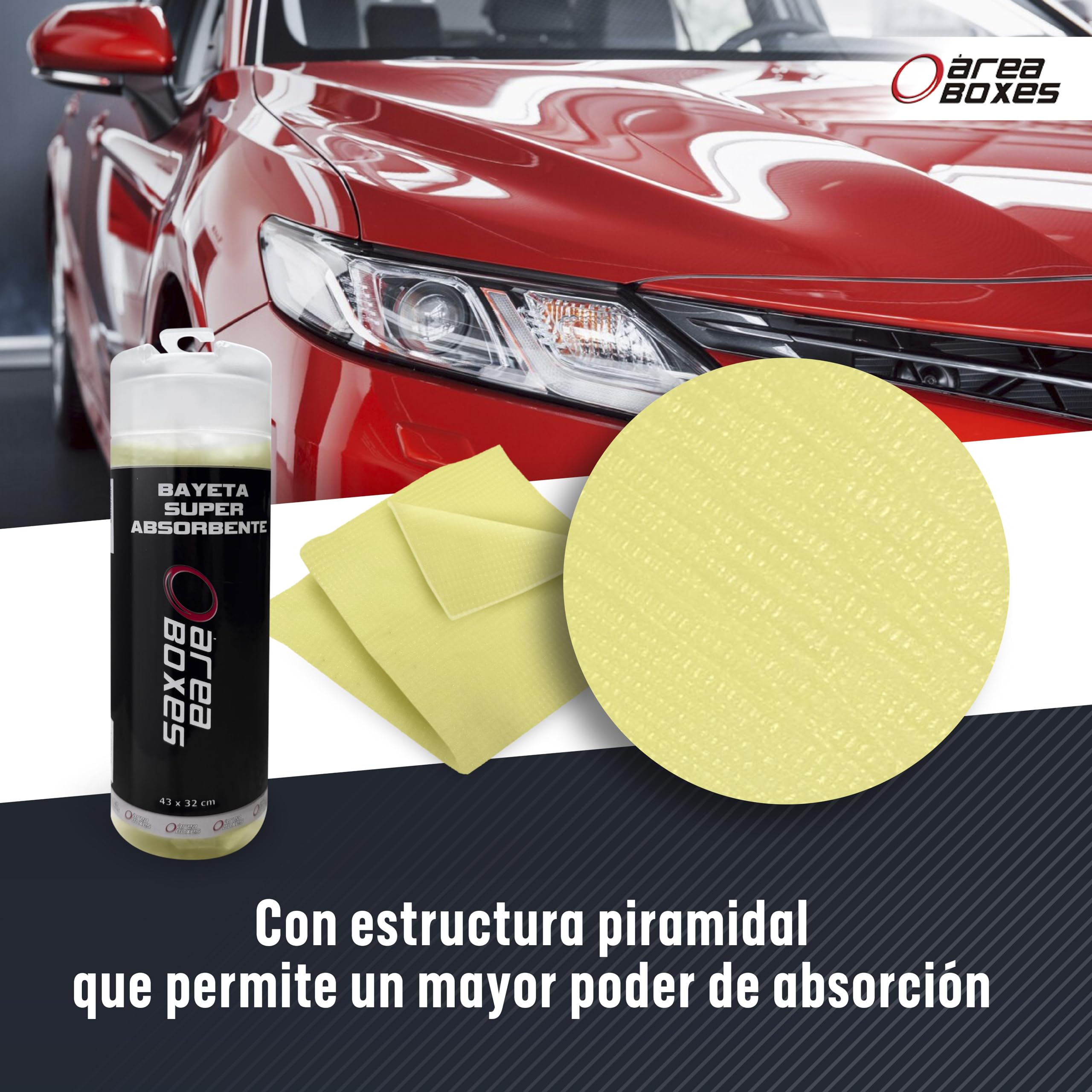 Gamuza Sintética Secado Coche | 43 x 32 cm | Pack 2 Unidades | Super Absorbente | No Deja Marcas | con Estuche