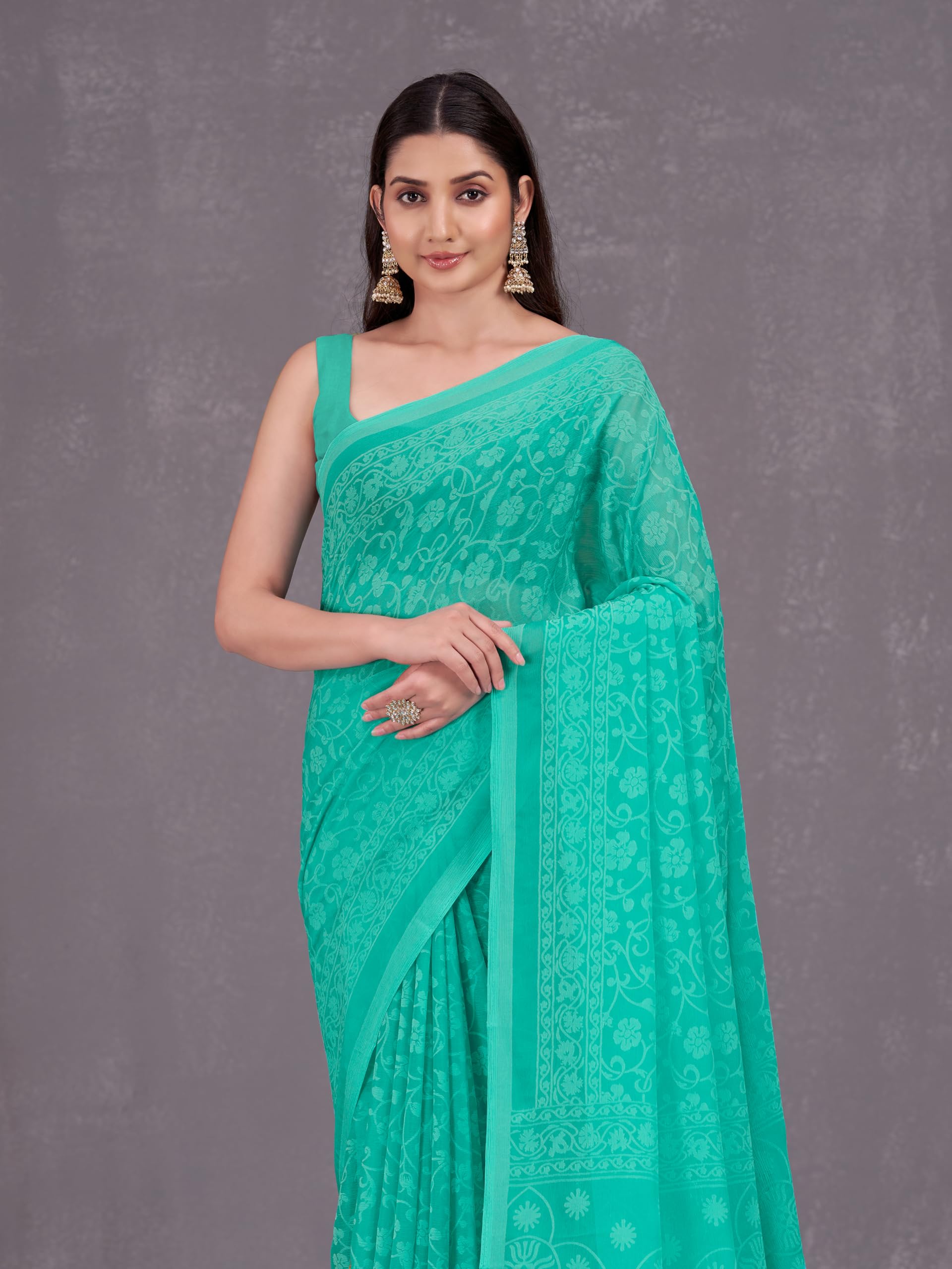 Garden Vareli Floral Print Nara Chiffon Saree 2