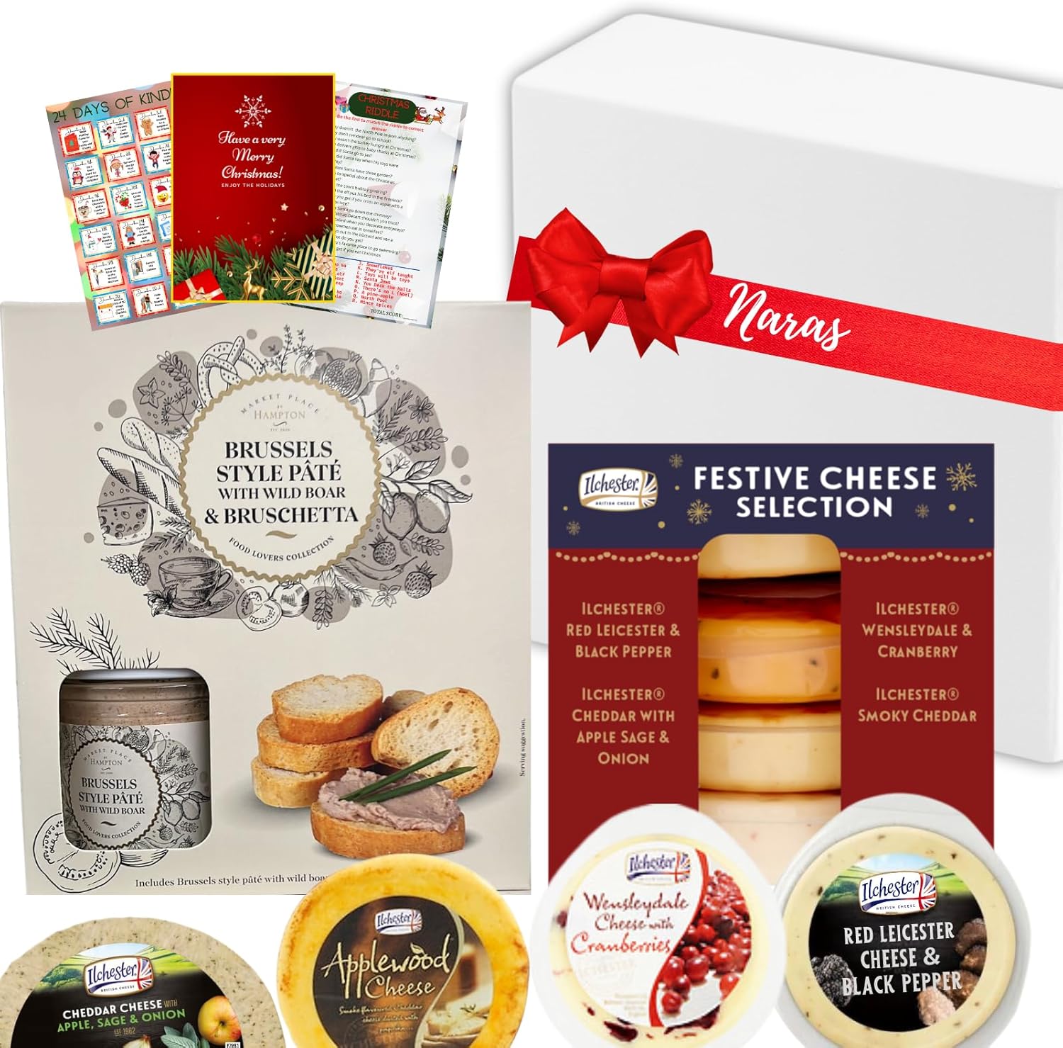 Cheese Hamper Gift Set Ilchester Cheese Wheeler 4x, Pate and