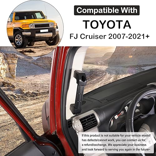 Miniatura 2 de Kit de repuesto de mango de agarre de pilar A para automóvil compatible con Toyot FJ Cruiser 2007-2021, mango de aleación de aluminio para