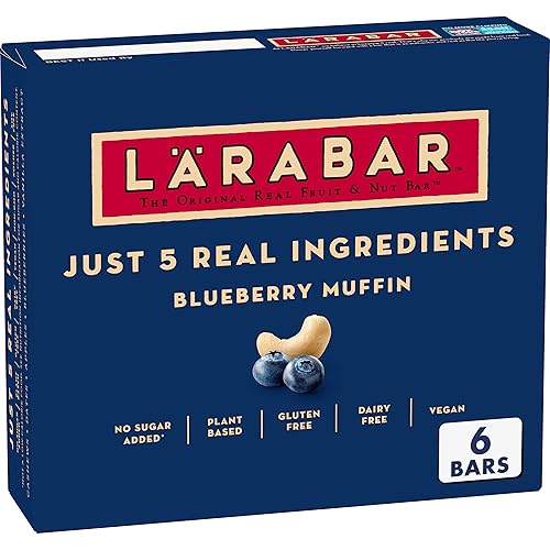 Larabar - Muffin, barras veganas de frutas y nueces sin gluten, 6 unidades