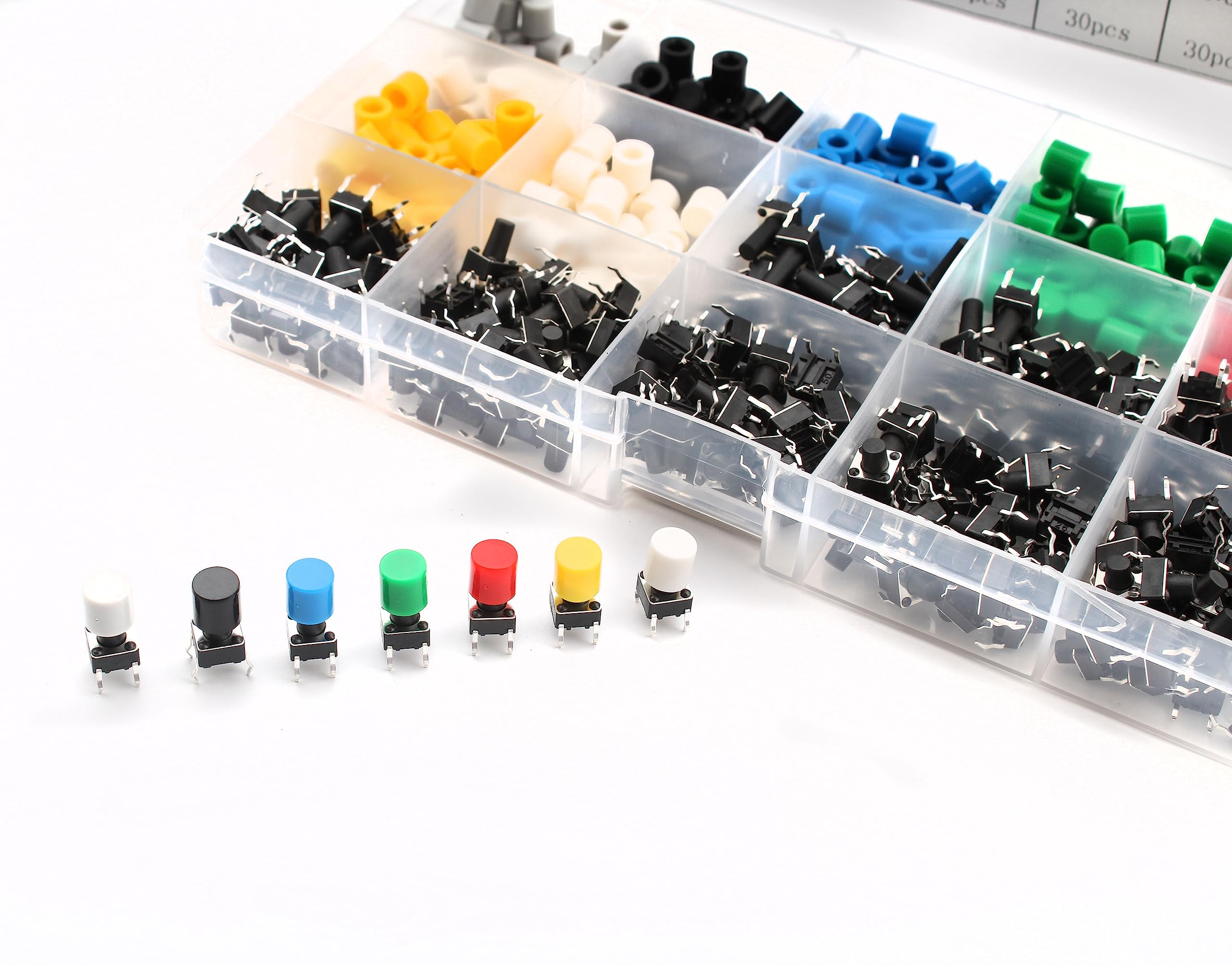 RUNCCI-YUN 80 pcs 12 x 12 x 7.3 mm momentané Tact tactile Push Button Switch Interrupteur