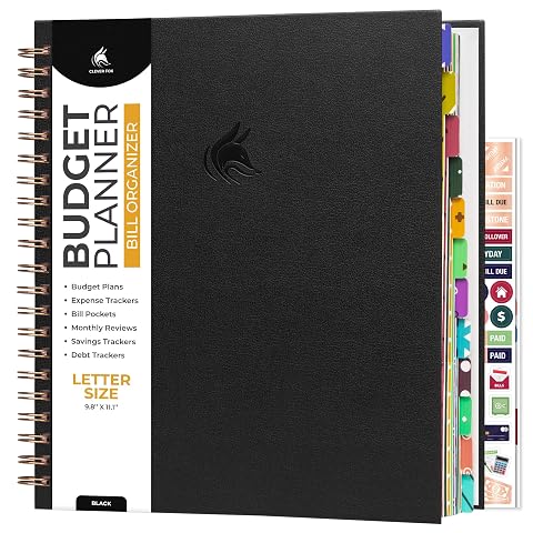 Clever Fox Budget Planner & Monthly Bill Organizer Letter Size Black — $22.99 (36% off)