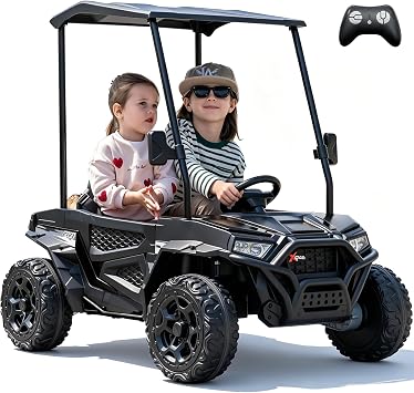 sopbost 24V 2-Seater Kids UTV with EVA Tires & Sunshade Roof