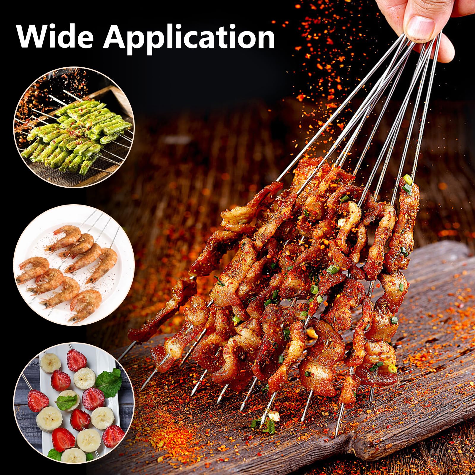 Brochettes pour Barbecue 20 Pièces en Acier Inoxydable 25 cm Réutilisables