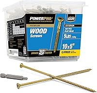 Vista 15 de Power Pro Tornillos de madera para exteriores de alta calidad, tornillos de cubierta multiusos #8 x 1-1/2 pulgadas para proyectos al aire libre