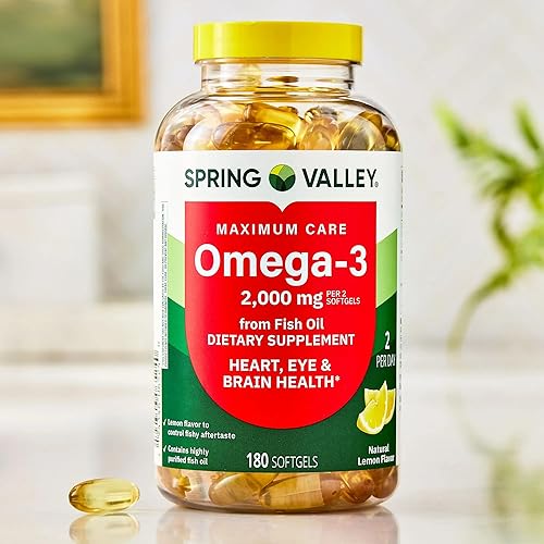Miniatura 2 de SUREFECT Spring Valley Maximum Care Omega-3 2000 mg Aceite de pescado - 180 cápsulas blandas - Bienestar general y apoyo cardiovascular* - Alto