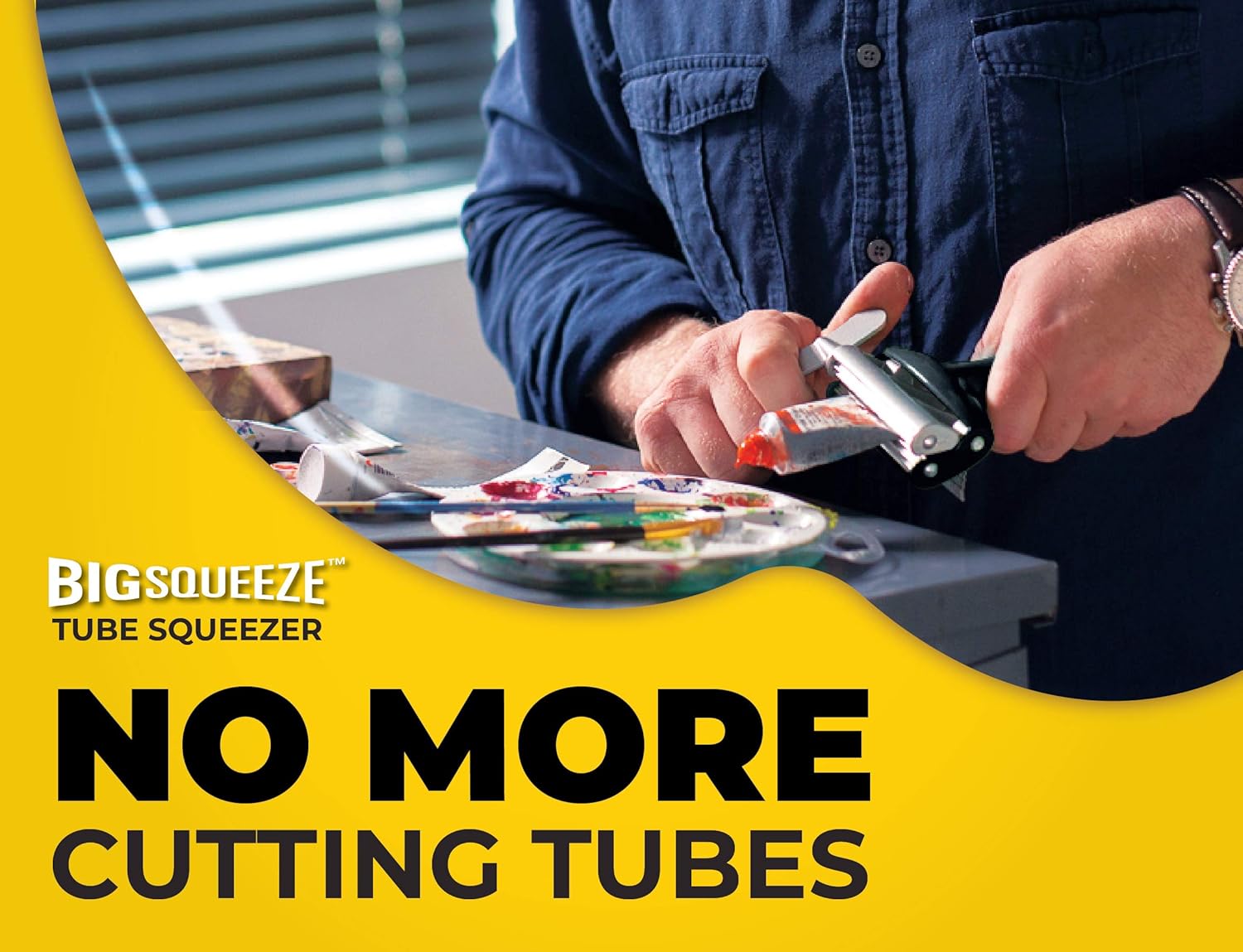 Big Squeeze® Tube Squeezer | Heavy Duty Tube Wringer - Made in USA - Toothpaste, Paint, Cosmetics, Sunscreen, Hair Dye, Adhesives, Metal Tubes. Comfortable Ergonomic Dispenser Tool (Black)