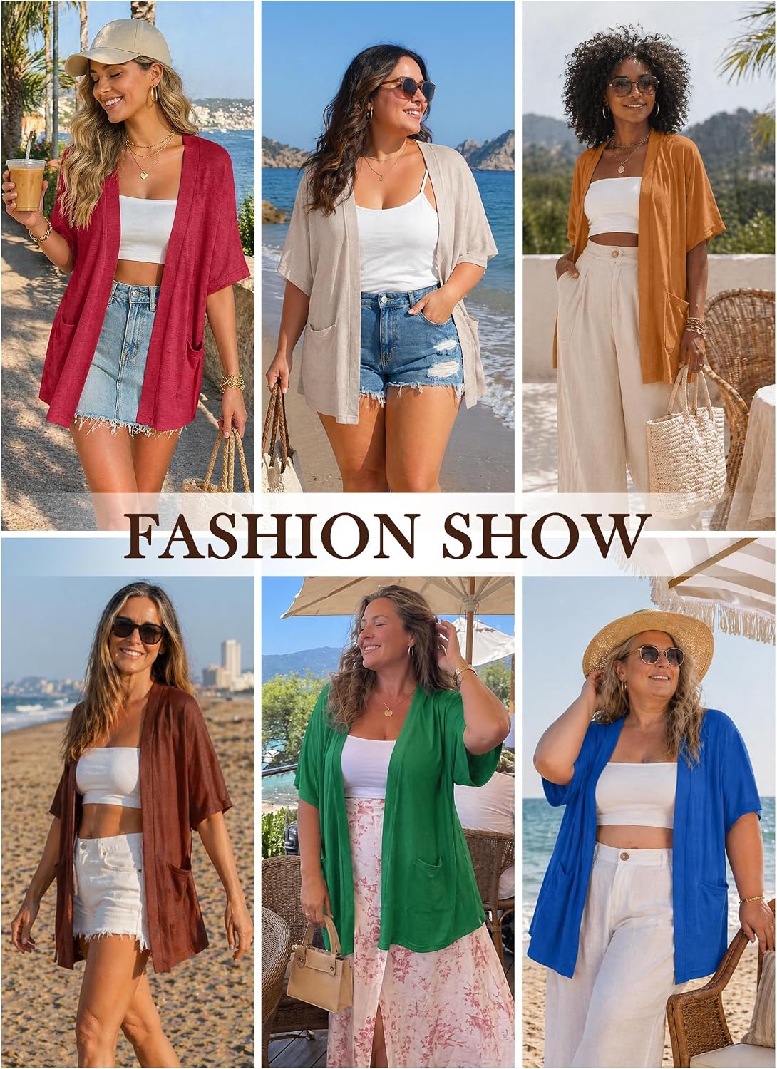 Veryoung Women's Short Sleeve Open Front Cardigan Lightweight Summer Thin Cardigans with Pockets Casual Loose Cover Up Tops