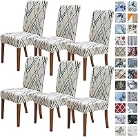 Vista 15 de SPRINGRICO Juego de 4 fundas para sillas de comedor, fundas elásticas para sillas de comedor, de elastano lavables, fundas para sillas Parsons