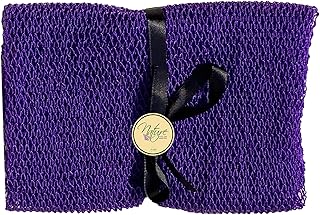 Nature by EJN - Net Bath Sponge, Customized N1 Weave, Long, Skin Exfoliation, African, Porous, Stretches Horizontally to Approximately 49" (Purple).