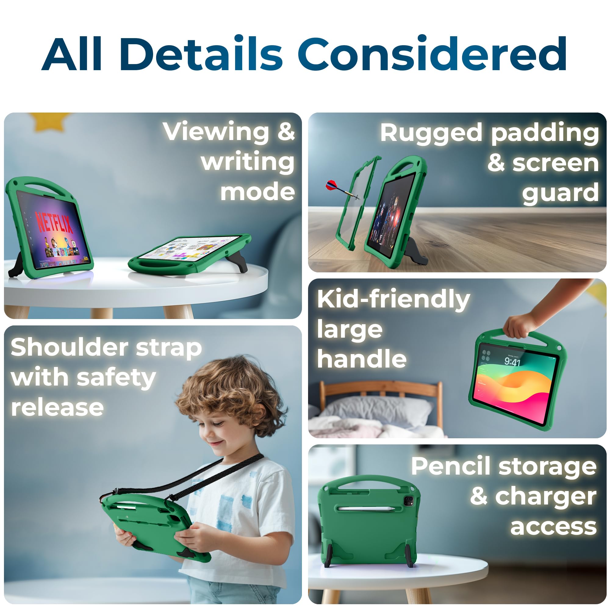 Bam Bino Space Suit Robuuste iPad 11e generatie hoes voor kinderen