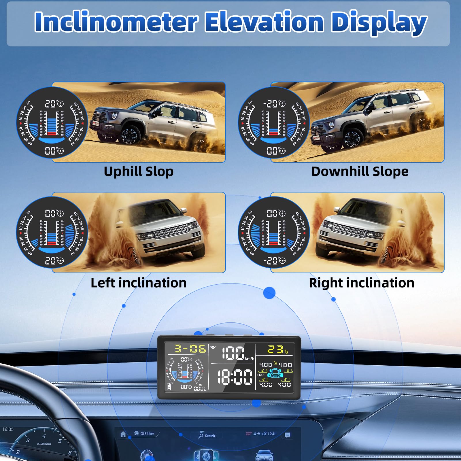 Sistema de Monitoreo de Presión de Neumáticos TPMS 0-199psi, Solar USB, Sensores de Núcleo de Cobre, 6 Modos de Alerta Incluyendo Alerta de Exceso de Velocidad Vehículo Remolque Caravana