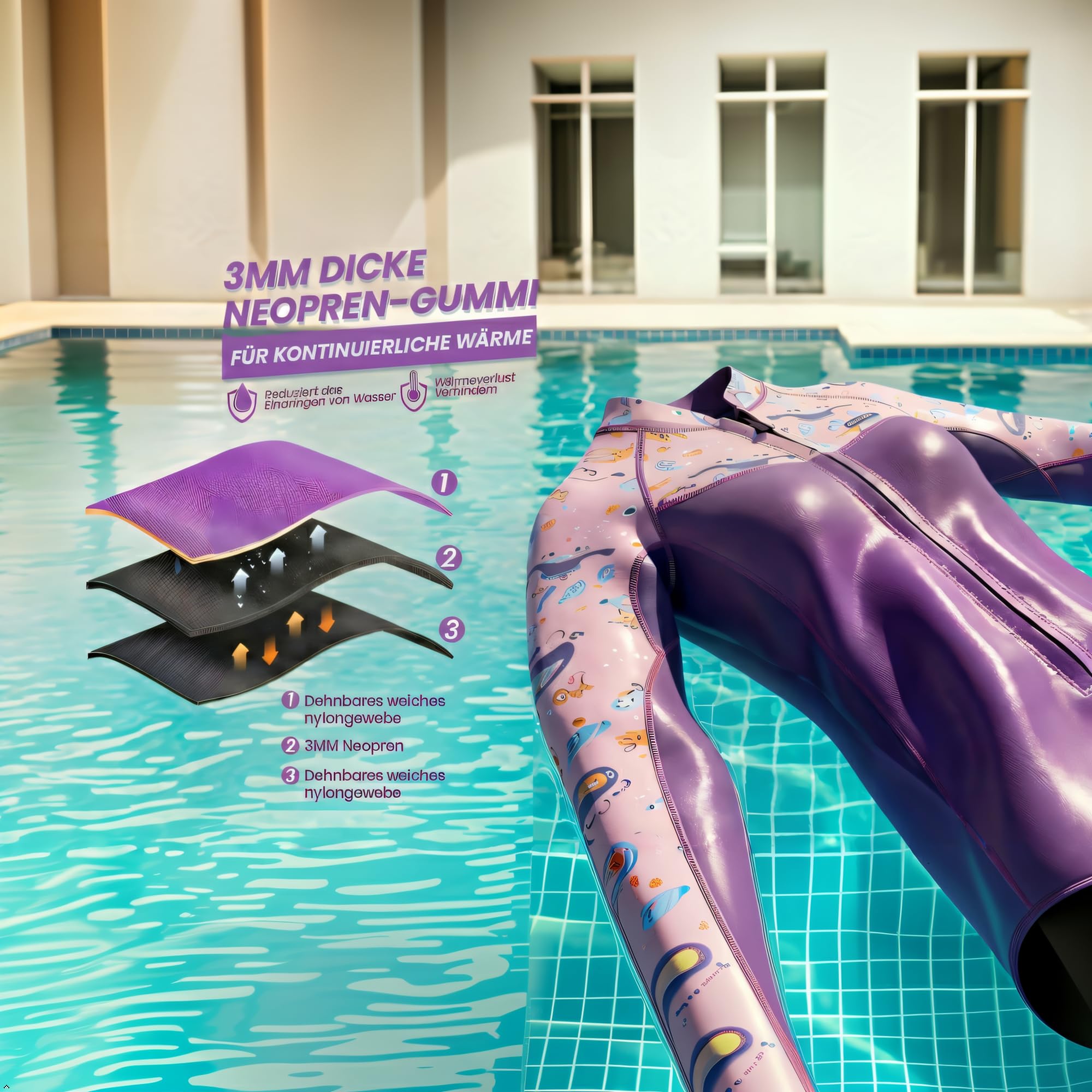 Combinaison en néoprène pour enfants, 2,5 mm Shorty néoprène avant fermeture éclair combinaisons de plongée surf natation plongée plongée chaude pour sports nautiques