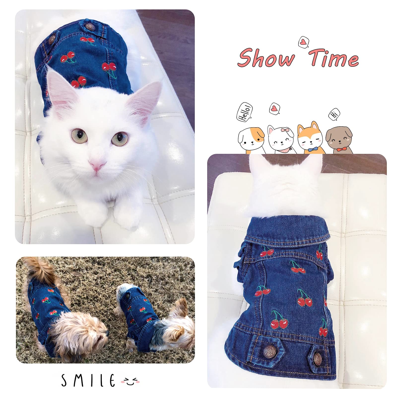 Vestito Per Cani Catkoo - Gilet In Denim Blu Stile Cowboy, Abbigliamento Per Animali